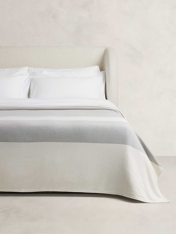 Wide-Stripe Cotton Blanket