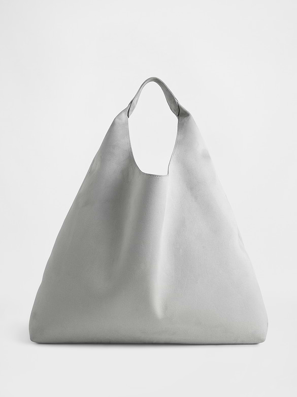 Vegan Suede Slouchy Tote Bag