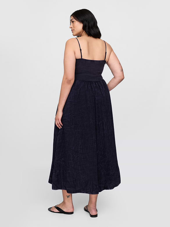 Cotton Gauze Mixed Media Maxi Dress