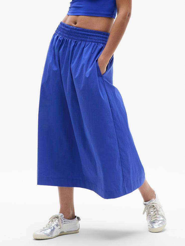 Image 3 of 8, Midday Mid Rise Midi Poplin Skirt