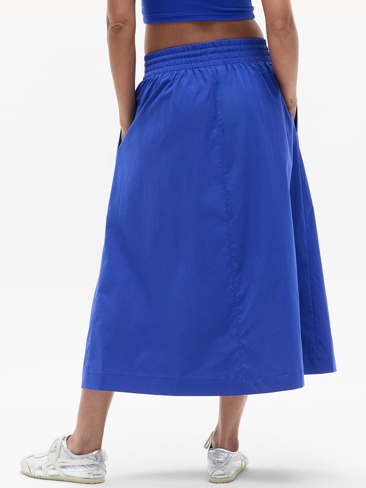 Image 6 of 8, Midday Mid Rise Midi Poplin Skirt