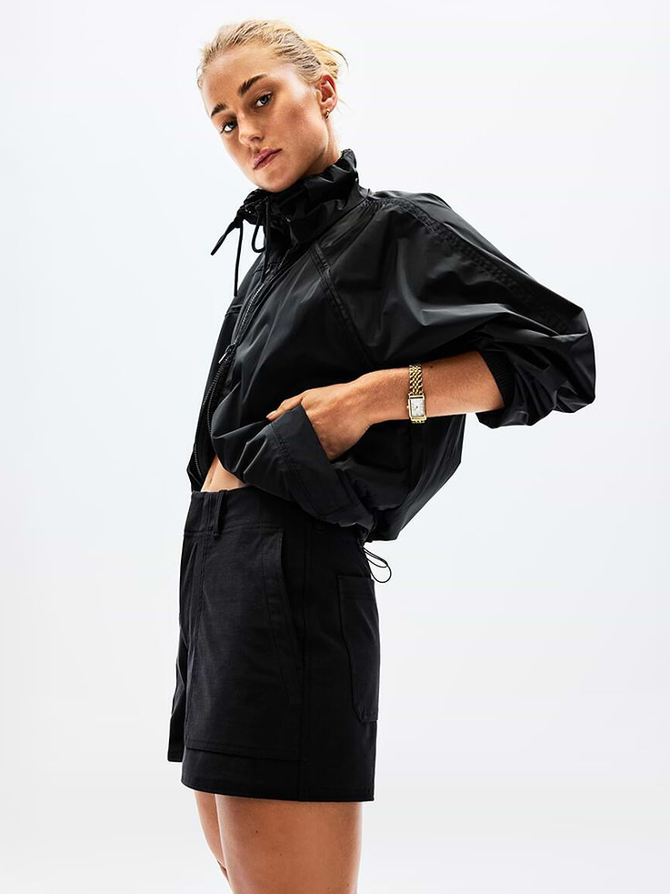Image 1 of 8, FOR: Commuting, work, and travel, FEEL: Recycled Nylon blended with Spandex is lightweight and provides ease of movement, FAVE: Secure zip pockets to store your essentials, Two-way zipper, Product #472880
