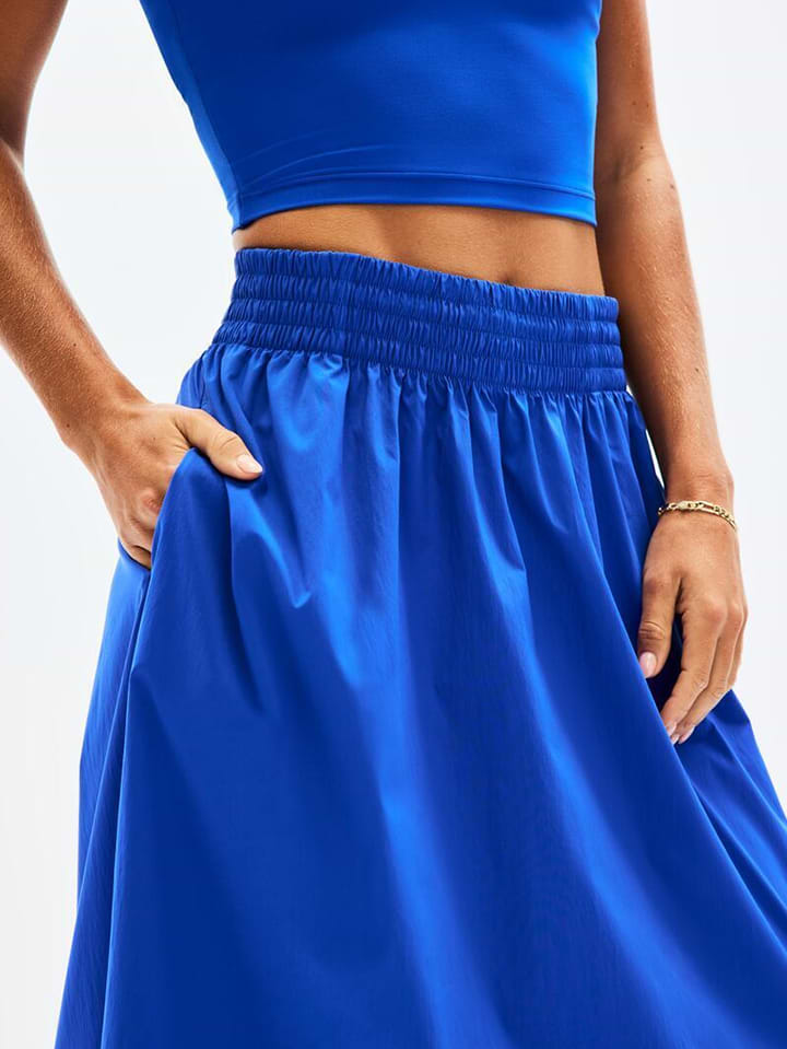 Image 2 of 8, Midday Mid Rise Midi Poplin Skirt