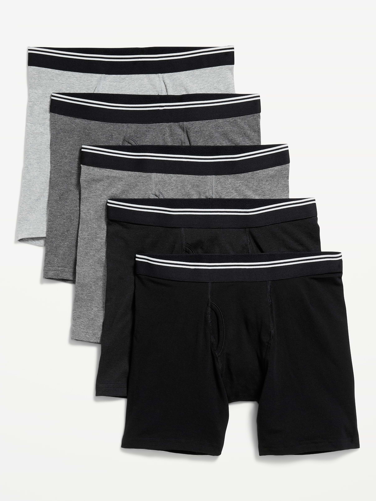 Image number 1 showing, 5-Pack Soft-Washed Boxer Briefs -- 6.25-inch inseam