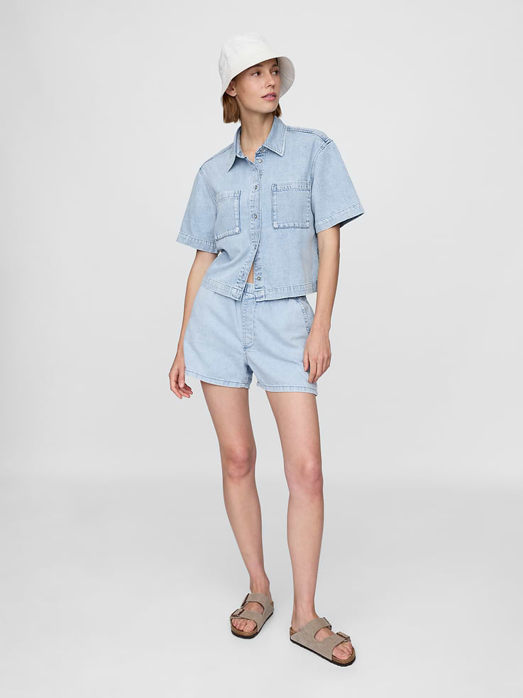 Image number 6 showing, Mid Rise UltraSoft Easy Denim Boxer Shorts