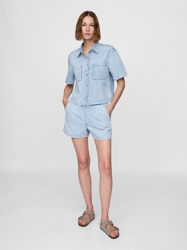Image number 1 showing, Mid Rise UltraSoft Easy Denim Boxer Shorts