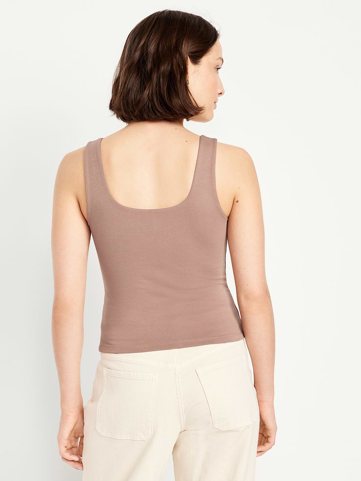 Image number 2 showing, Hug Double-Layer Scoop-Neck Tank Top