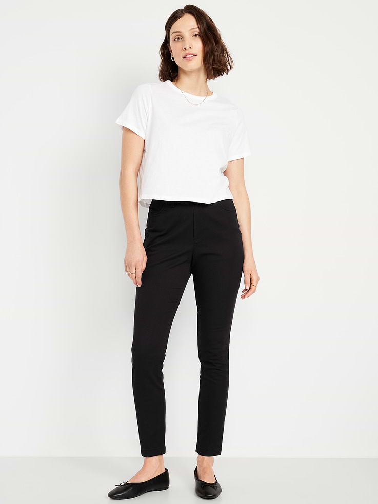 Image number 1 showing, High-Waisted Uniform Skinny Pants