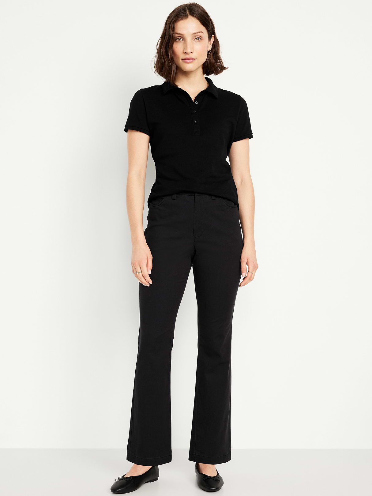 High-Waisted Uniform Boot-Cut Pants - Black Jack by Old Navy