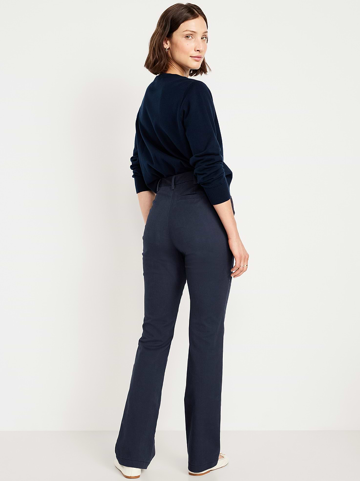 Image number 3 showing, High-Waisted Uniform Boot-Cut Pants