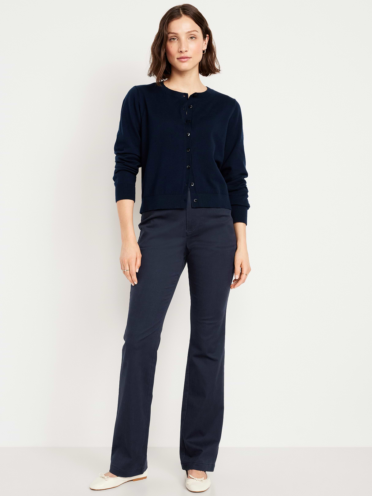 High-Waisted Uniform Boot-Cut Pants - Navy Captain by Old Navy