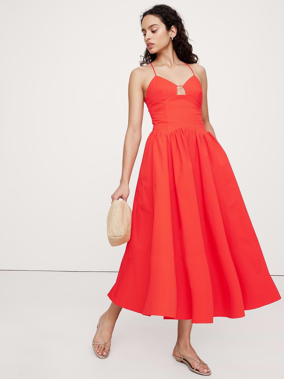 red banana republic dress Viscose-Linen Flounce-Hem Mini  An easy fit with an A Red Banana Republic Dress S