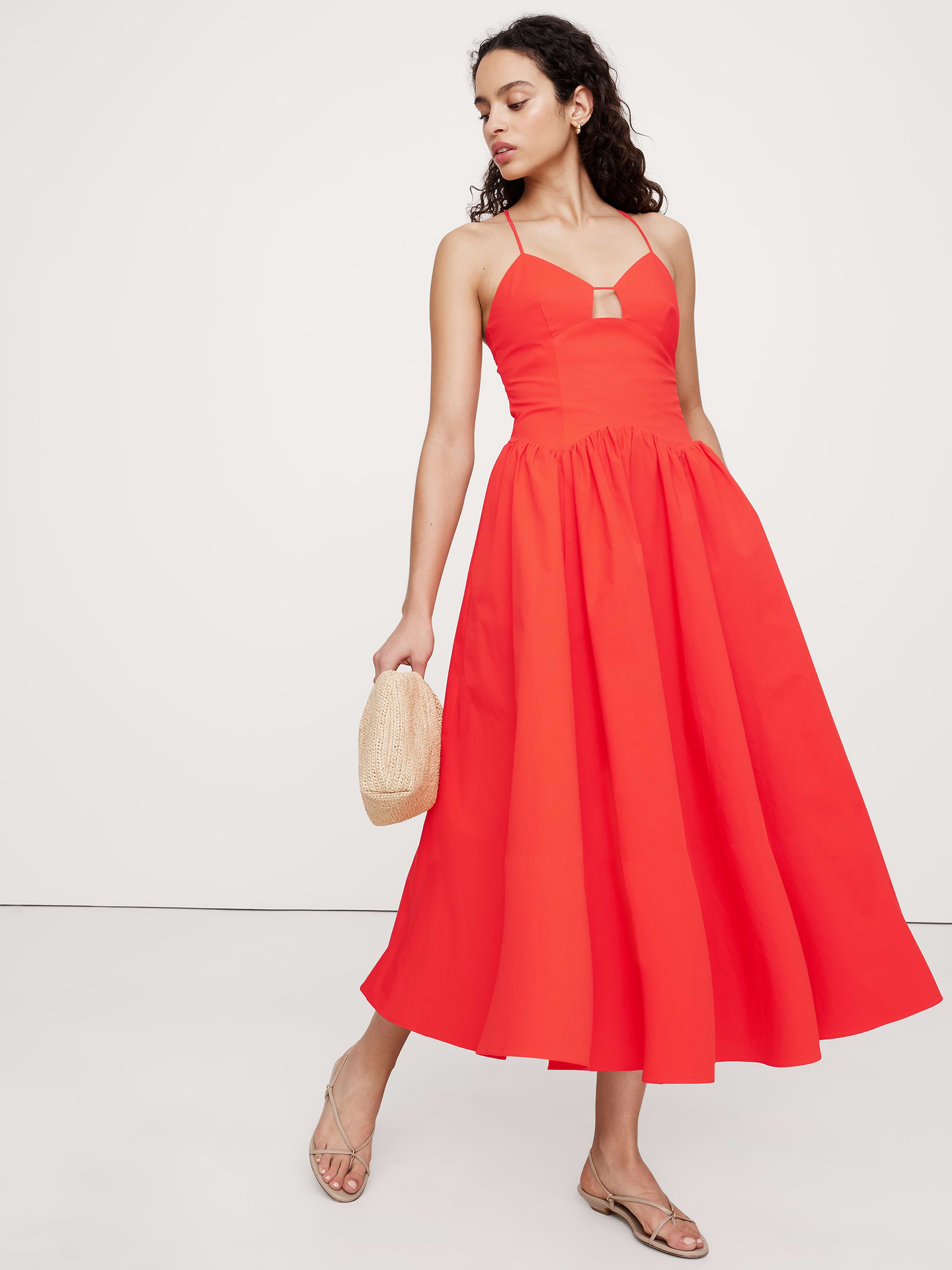 Image number 1 showing, Stretch-Cotton Poplin Maxi Dress