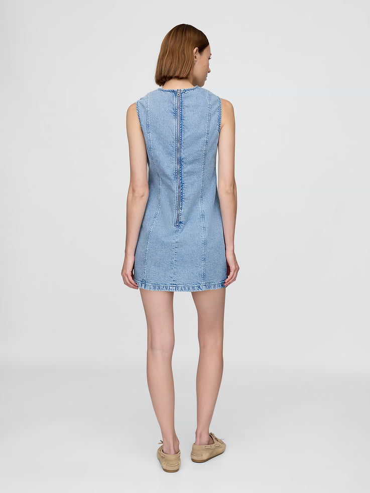 Image number 2 showing, Denim Mini Shift Dress