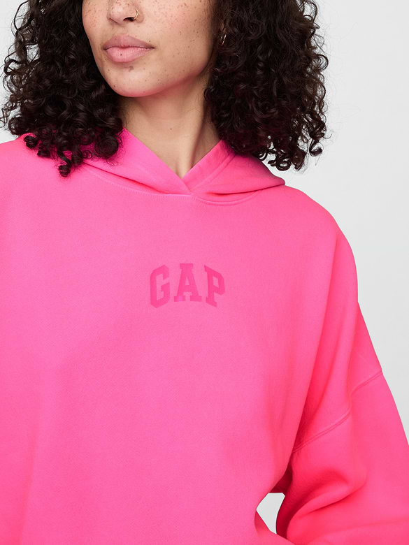 Relaxed Gap Mini-Logo Cropped Hoodie