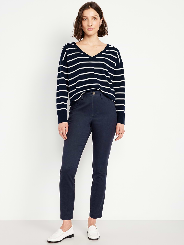 Image number 1 showing, High-Waisted Uniform Skinny Pants