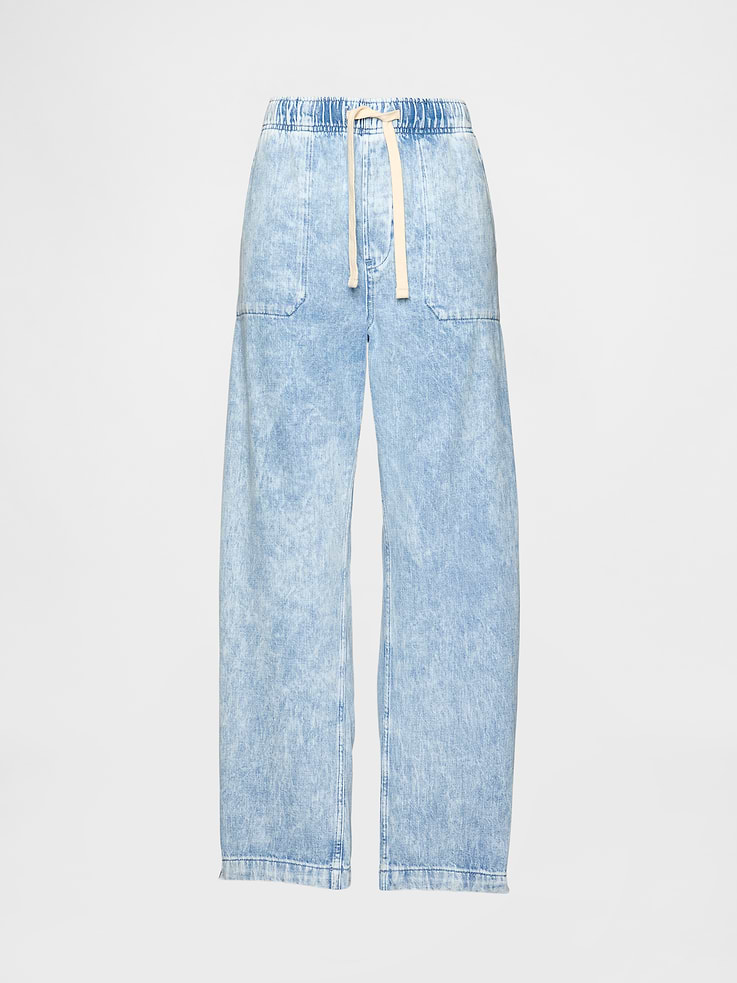 L'image numéro 7 présente Jean coupe baril à taille haute
