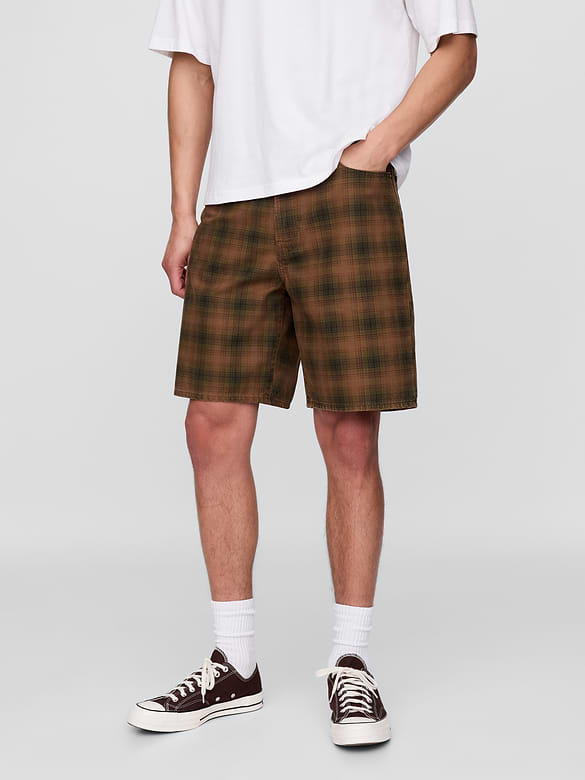 Plaid Canvas Shorts