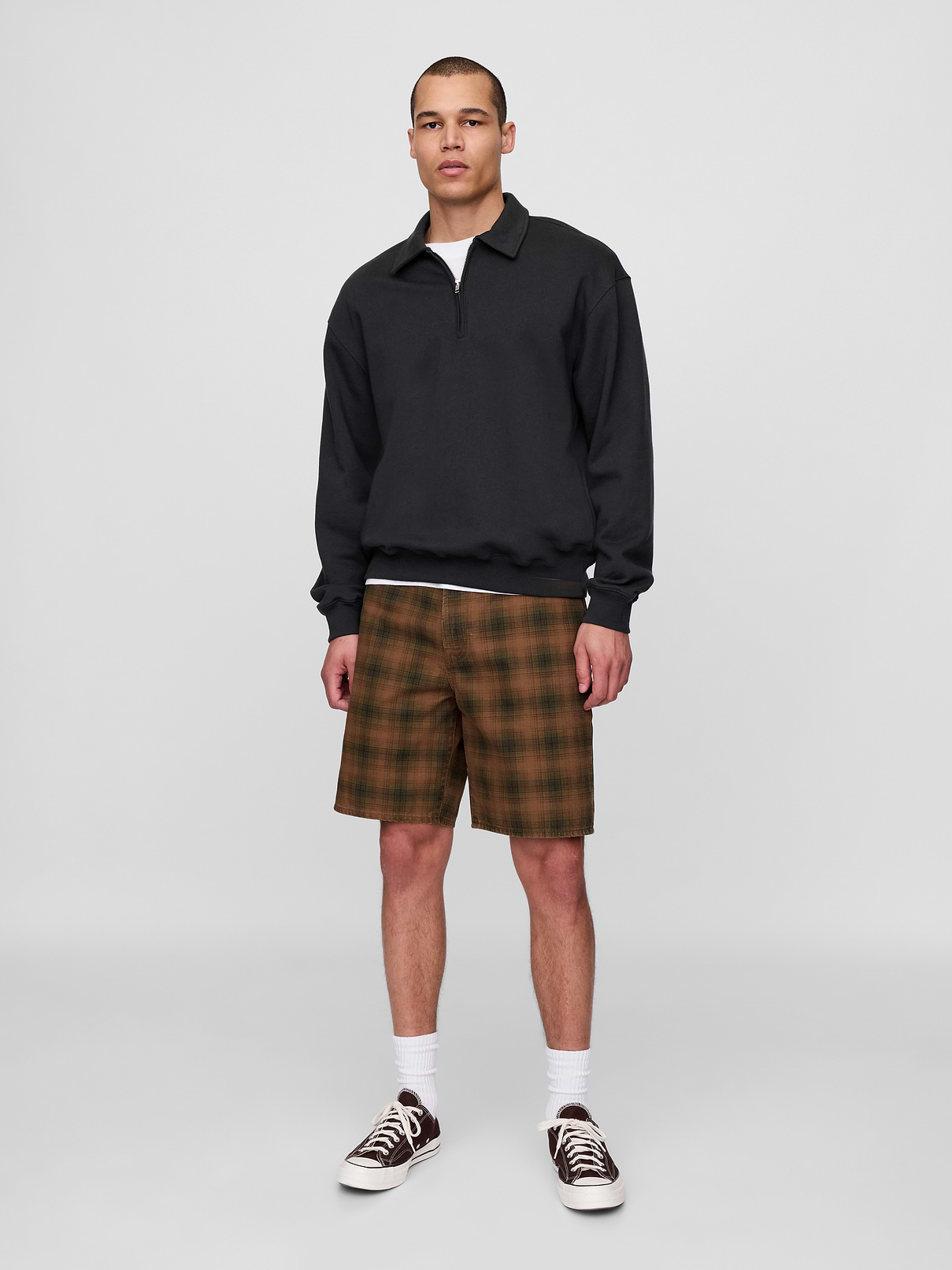 Plaid Canvas Shorts