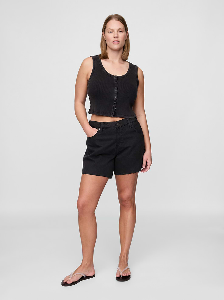 Image number 5 showing, 4" Mid Rise UltraSoft Relaxed Cutoff Shorts