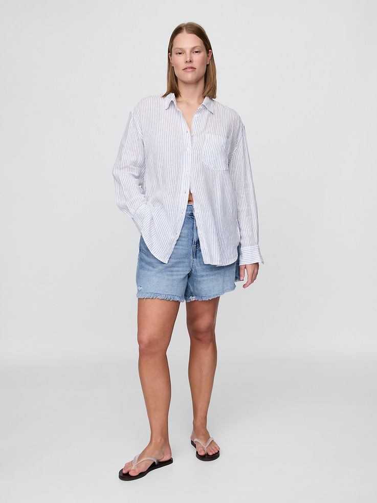 Image number 5 showing, 4" Mid Rise UltraSoft Relaxed Cutoff Shorts