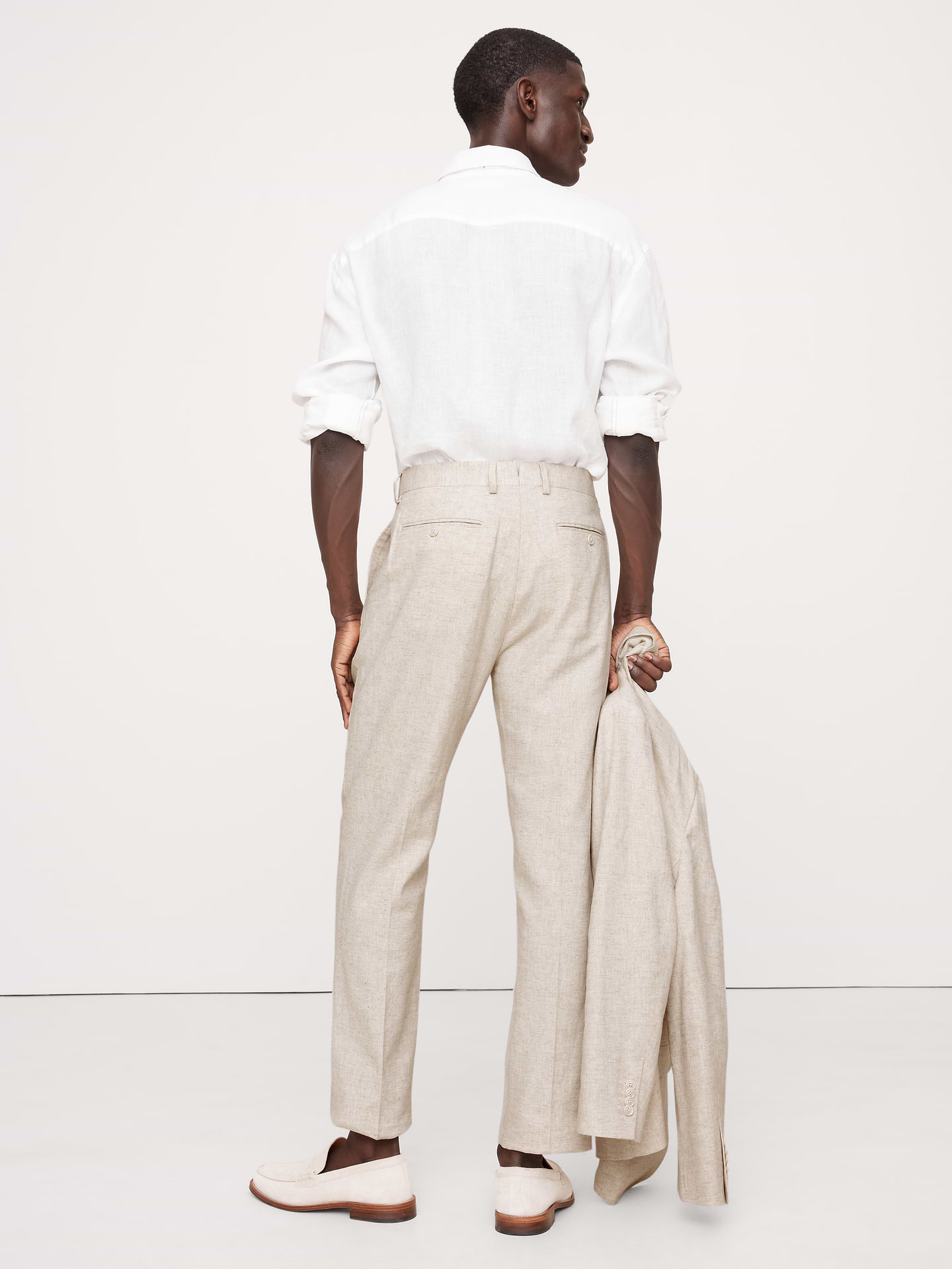 Image number 3 showing, Herringbone Cotton-Linen Slim Suit Pant