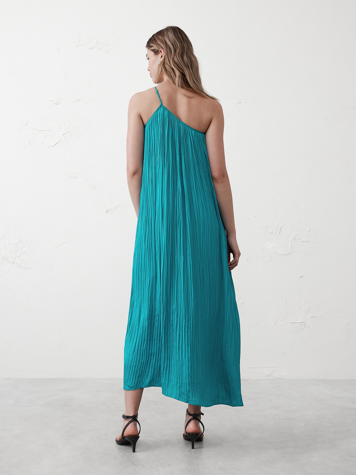 One-Shoulder Pleated Maxi Dress | Banana Republic Factory