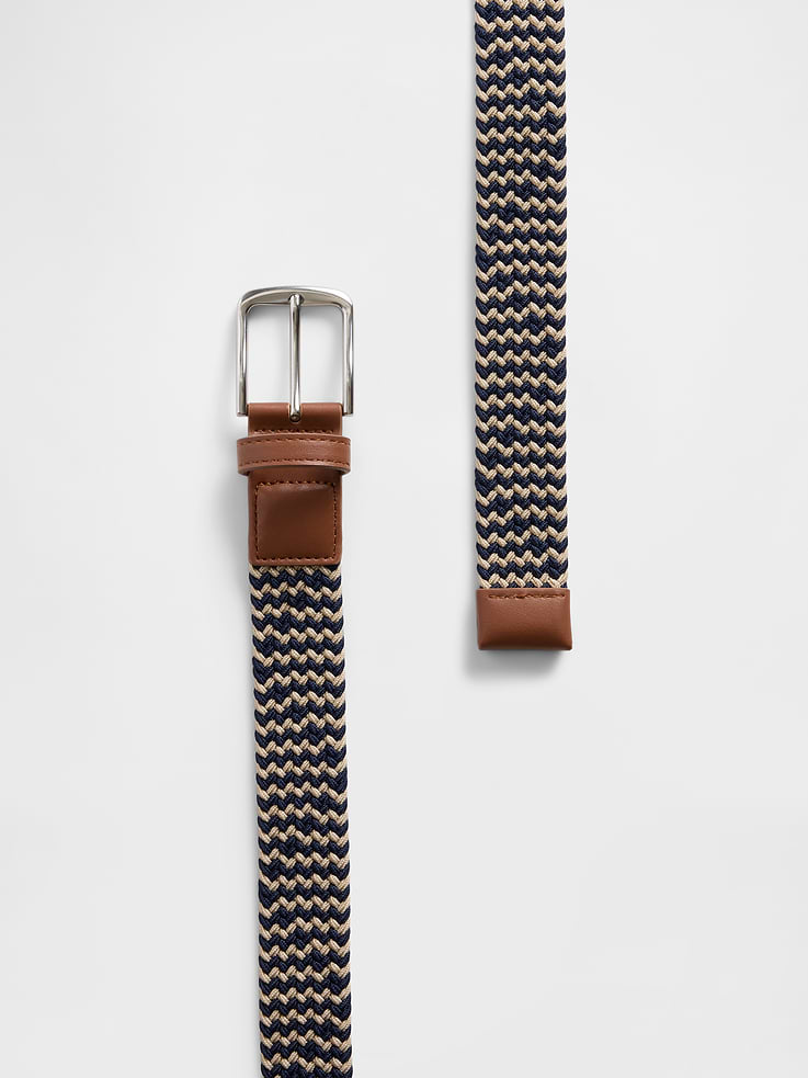 Image 3 of 3, Braided Vegan-Leather Belt