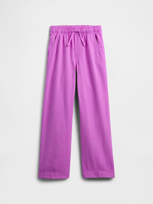 Kids High Rise Pull-On Wide-Leg Jeans