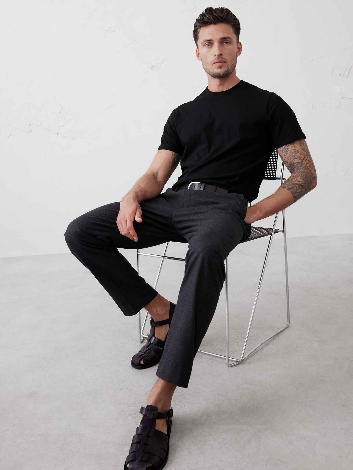 Image number 1 showing, Standard-Fit Premium Wash Crew-Neck T-Shirt