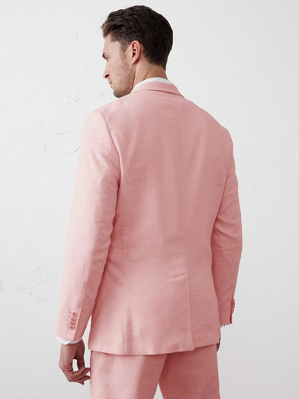 Linen-Blend Herringbone Suit Jacket