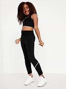 Image number 1 showing, Fitted High-Waisted 7/8-Length Seamless Performance Leggings for Girls