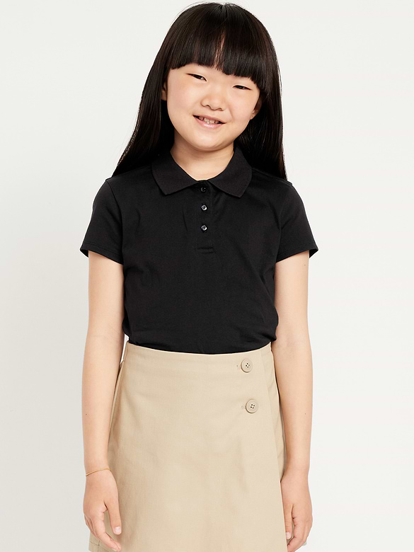 Polo d’uniforme scolaire en tricot de jersey pour fille