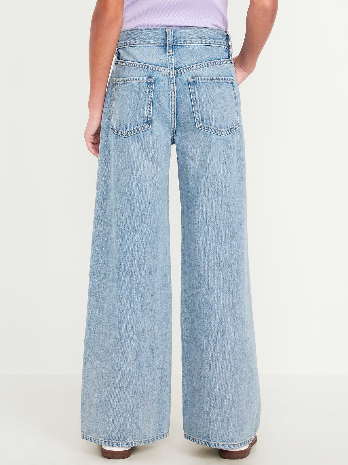 Image number 2 showing, Super Baggy Wide-Leg Embroidered Jeans for Girls