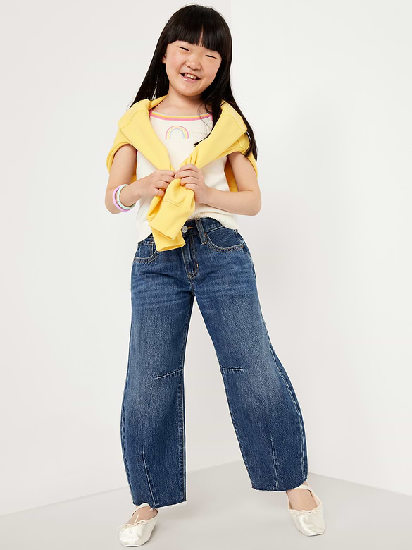 Super Baggy Barrel-Leg Jeans for Girls