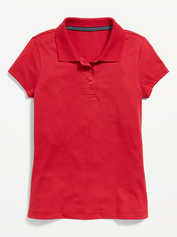 School Uniform Jersey-Knit Polo Shirt for Girls