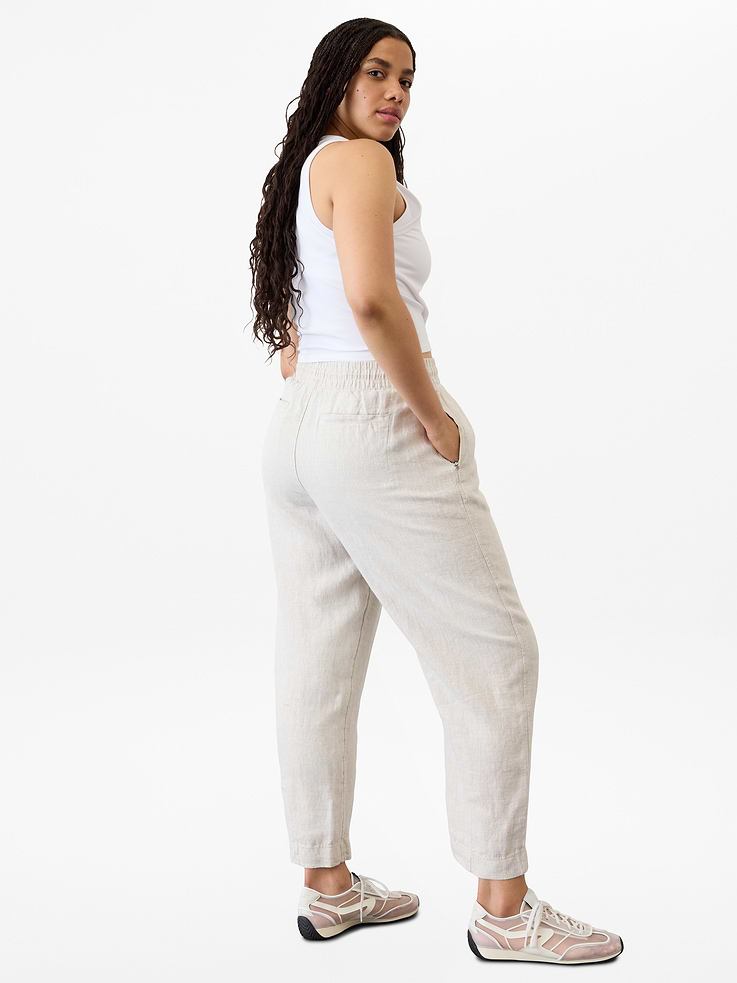 Image 2 of 7, Retreat High Rise Linen Ankle Pant