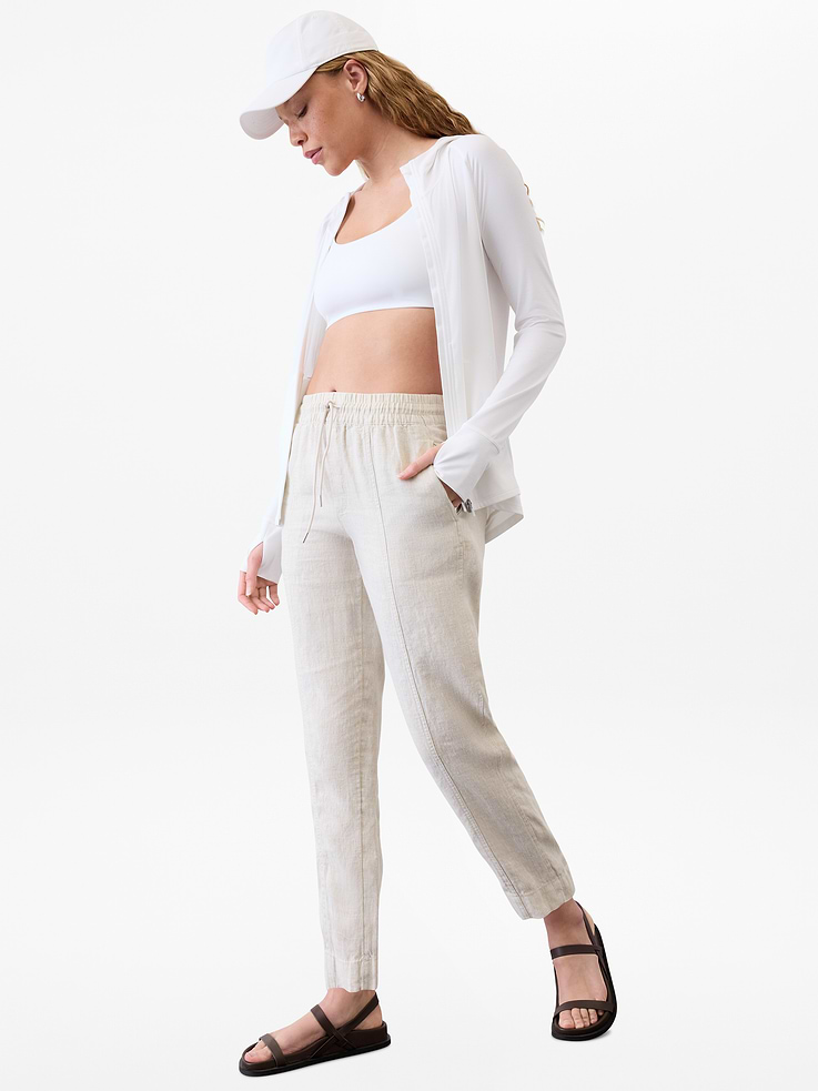Image 5 of 7, Retreat High Rise Linen Ankle Pant