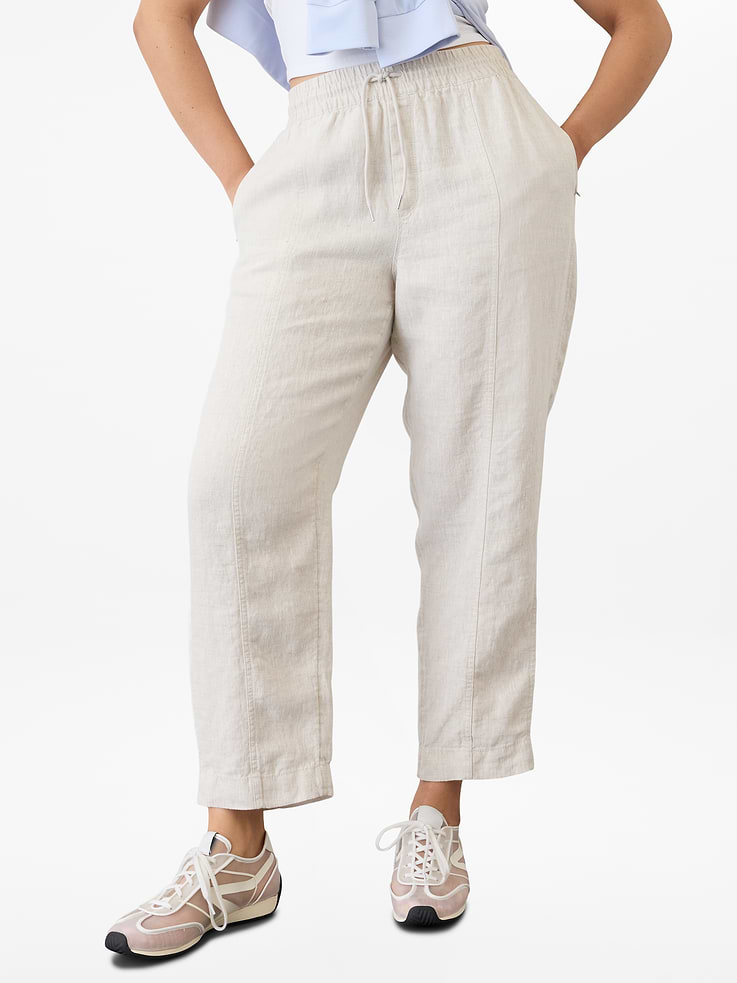 Image 7 of 7, Retreat High Rise Linen Ankle Pant