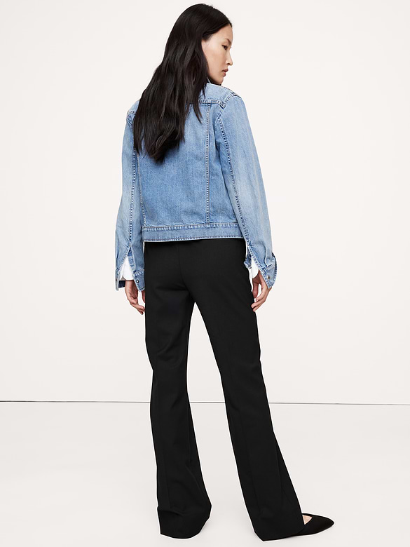 Ultra High-Rise Modern Straight Italian Lightweight Wool Pant