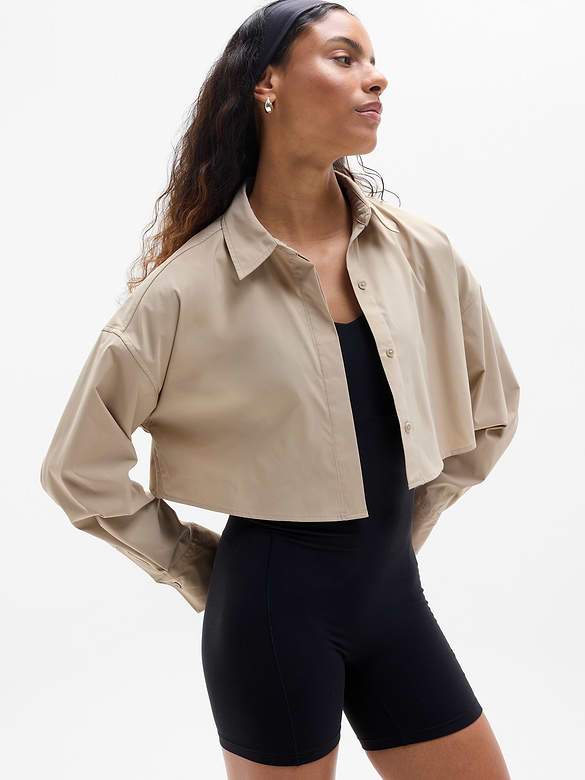 Midday Ultra Cropped Poplin Shirt