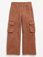 Image number 1 showing, Super Baggy Wide-Leg Cargo Twill Pants for Girls