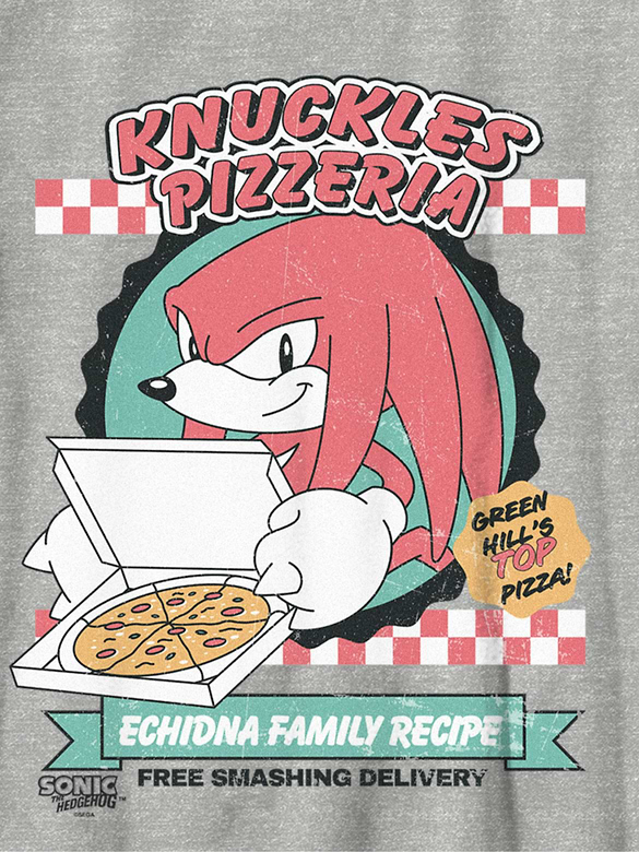 Kids Sonic The Hedgehog Knuckles Pizza Graphic T-Shirt