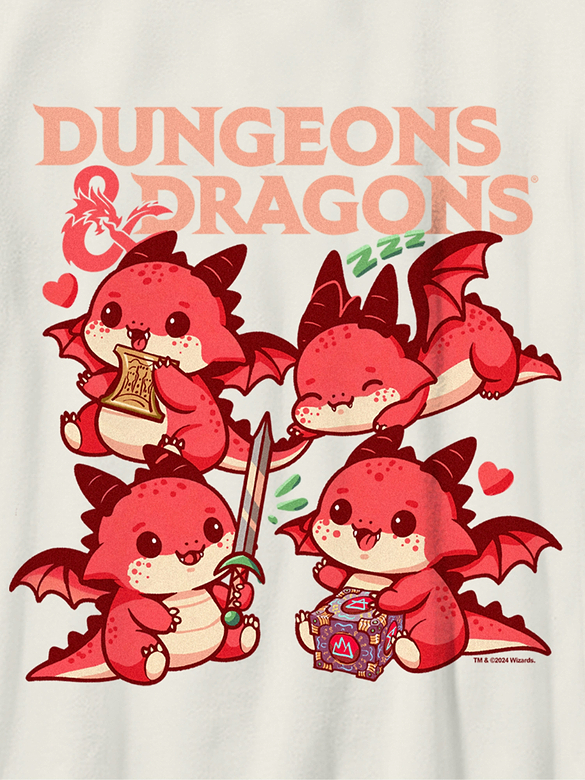Kids Dungeons and Dragons Chibi Graphic T-Shirt