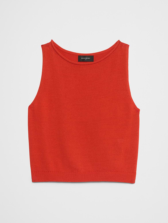 Cropped Boatneck Sweater Shell