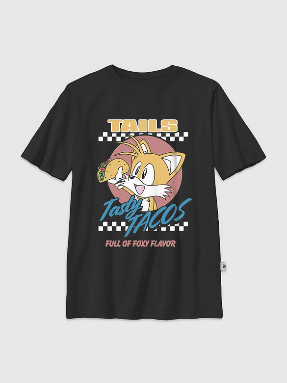 Kids Sonic The Hedgehog Tails Tacos Graphic T-Shirt