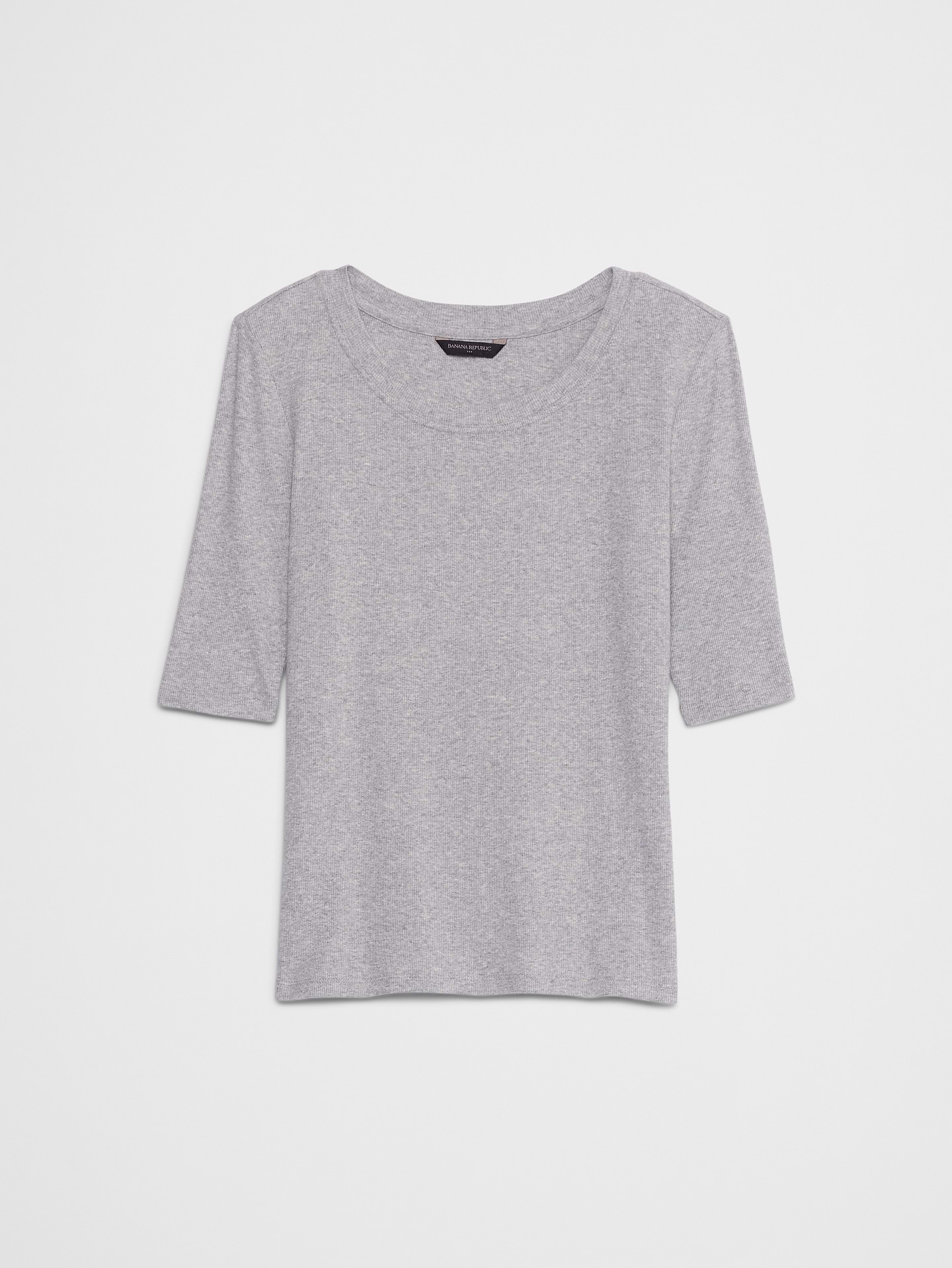 Image number 4 showing, Ribbed Elbow-Sleeve T-Shirt
