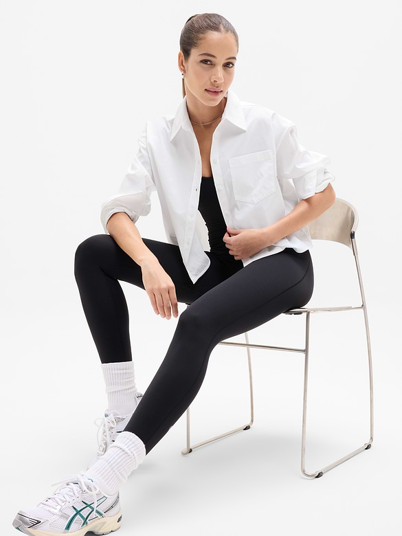 Midday Cropped Poplin Shirt