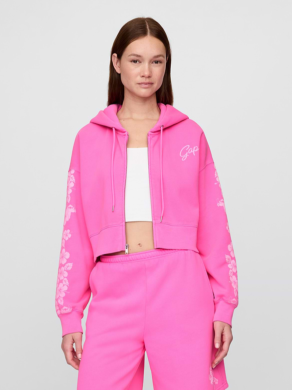 Lilo & Stitch Adult VintageSoft Crop Zip Hoodie