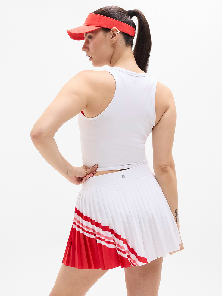 Image 8 of 8, Match Point High Rise Pleated Colorblock 13 1/2" Skort